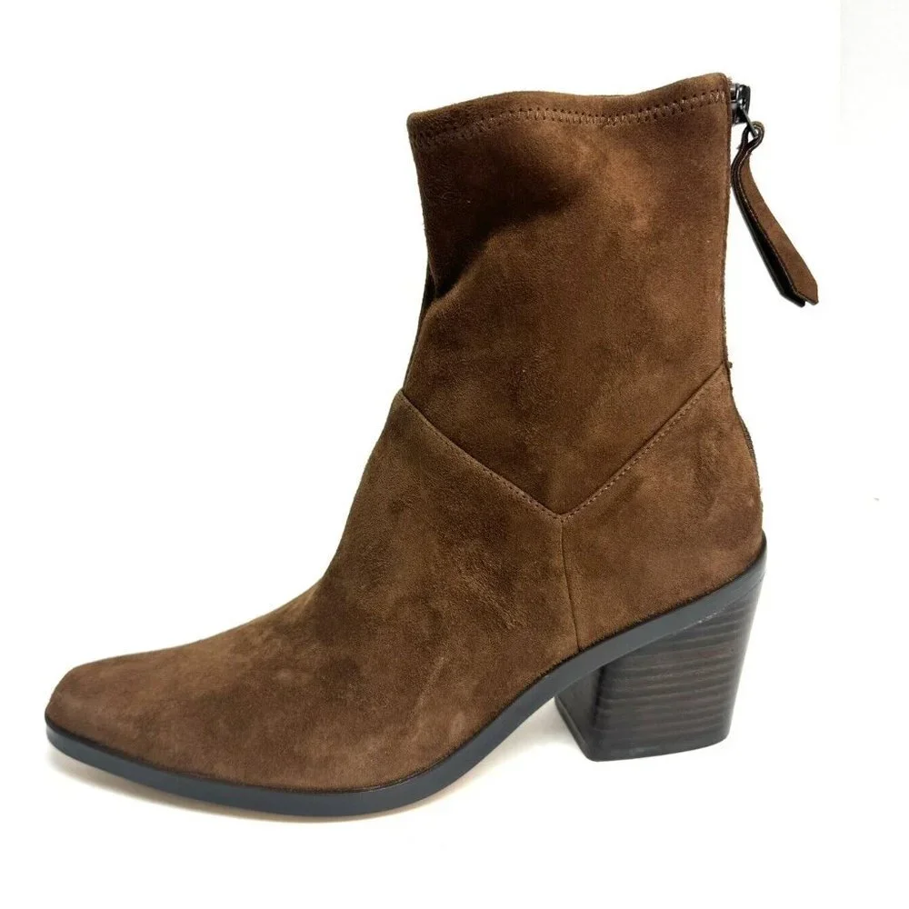 Naturalizer Womens Berkley2 Boot Chestnut Suede Size 7 Wide